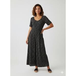 Vintage Women’s All That Jazz Ditsy Floral Boho Black Wide Leg Jumpsuit XS